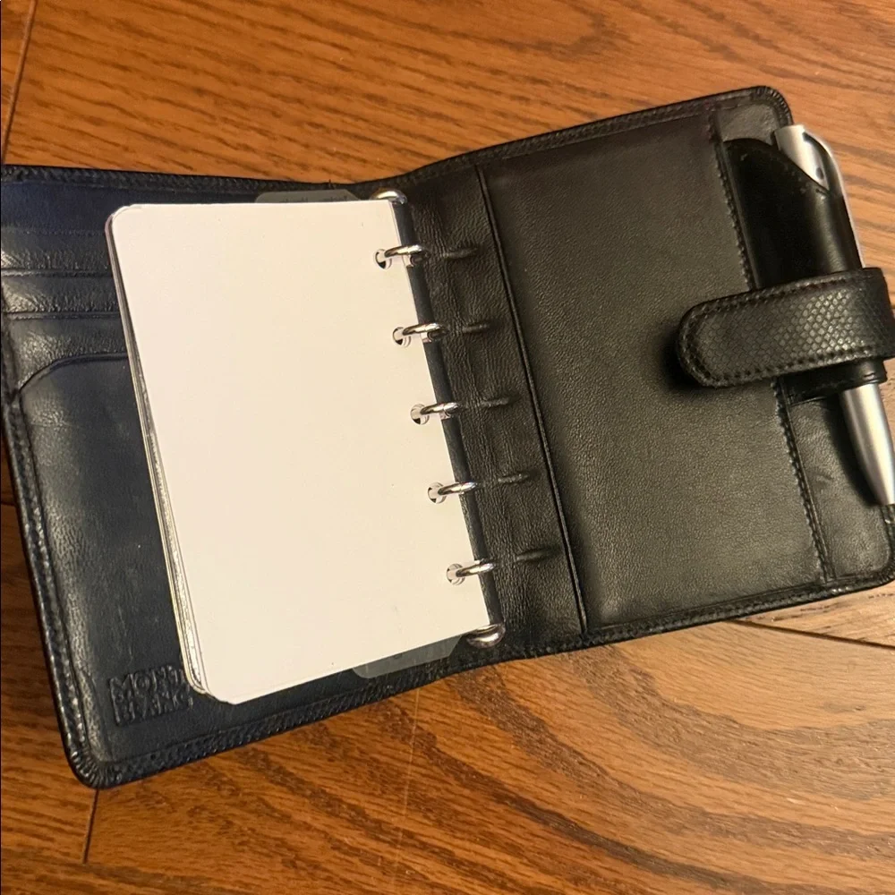 Mont Blanc Black lizard embossed leather agenda / planner .